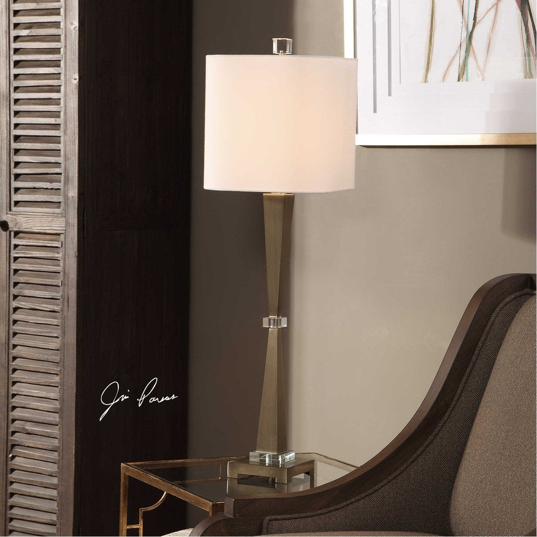 Uttermost Niccolai Antiqued Nickel Lamp