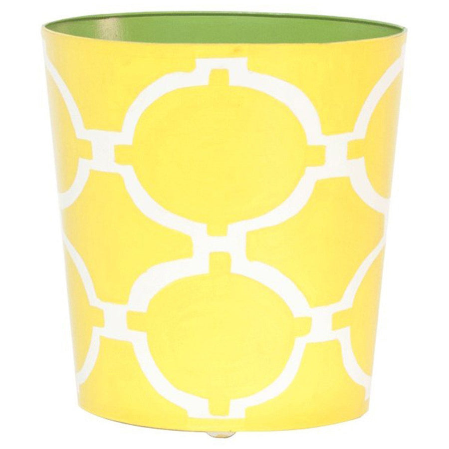 Worlds Away Oval Cream Wastebasket