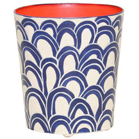 Worlds Away Oval Orange Wastebasket