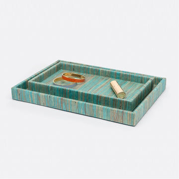 Pigeon and Poodle Bali Rectangular Tray - Straight, 2-Piece Set