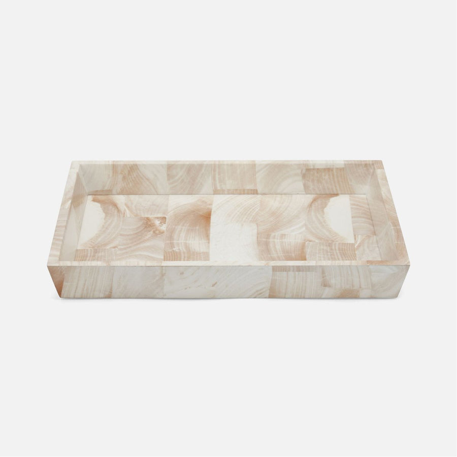 Pigeon and Poodle Palermo II Rectangular Tapered Tray, Faux Clamstone