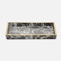 Pigeon and Poodle Rhodes Rectangular Nero Brass Tray, Tapered