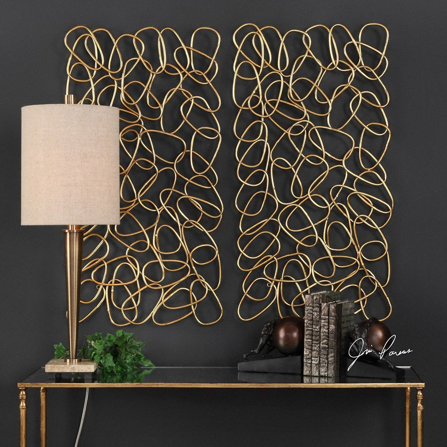 Uttermost In The Loop Gold Wall Art, 2-Piece Set