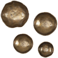 Uttermost Lucky Coins Brass Wall Bowls, 4-Piece Set