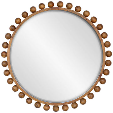 Uttermost Cyra Wood Beaded Round Mirror