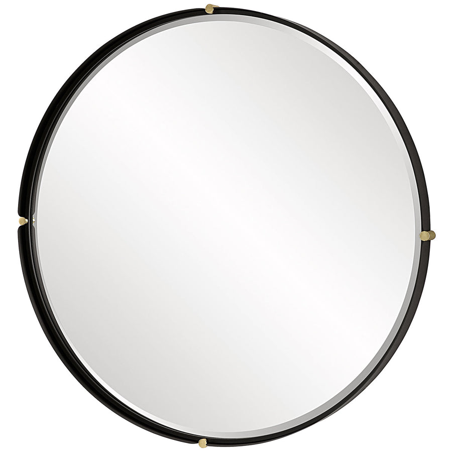 Uttermost Bonded Round Black Mirror