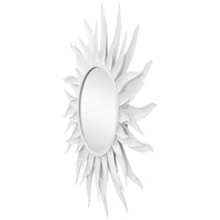 Currey and Company Agave Round White Mirror