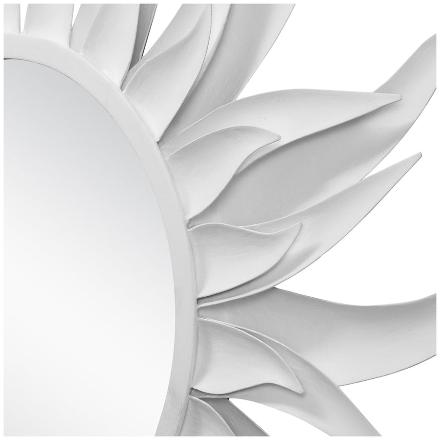 Currey and Company Agave Round White Mirror