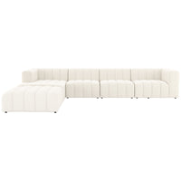 Four Hands Grayson Langham Channeled 4-Piece Cloud Sectional with Ottoman