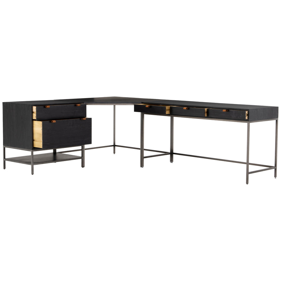 Four Hands Fulton Trey Desk System with Filing Cabinet