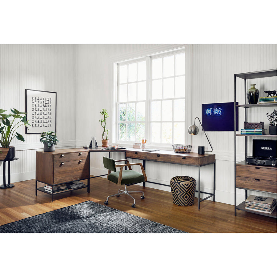 Four Hands Fulton Trey Desk System with Filing Cabinet