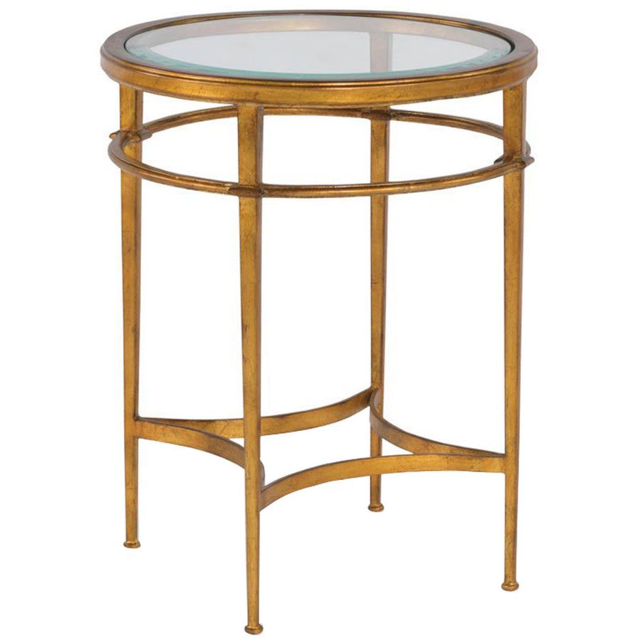 Woodbridge Furniture Glass Top Madeline Round Side Table