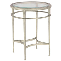 Woodbridge Furniture Glass Top Madeline Round Side Table