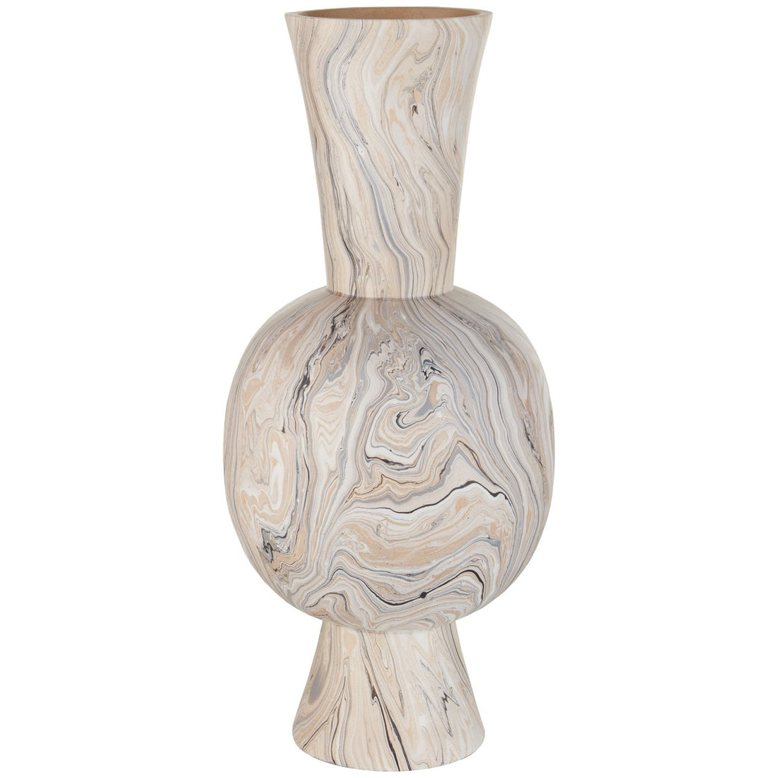Currey and Company Gray Marbleized Tall Vase