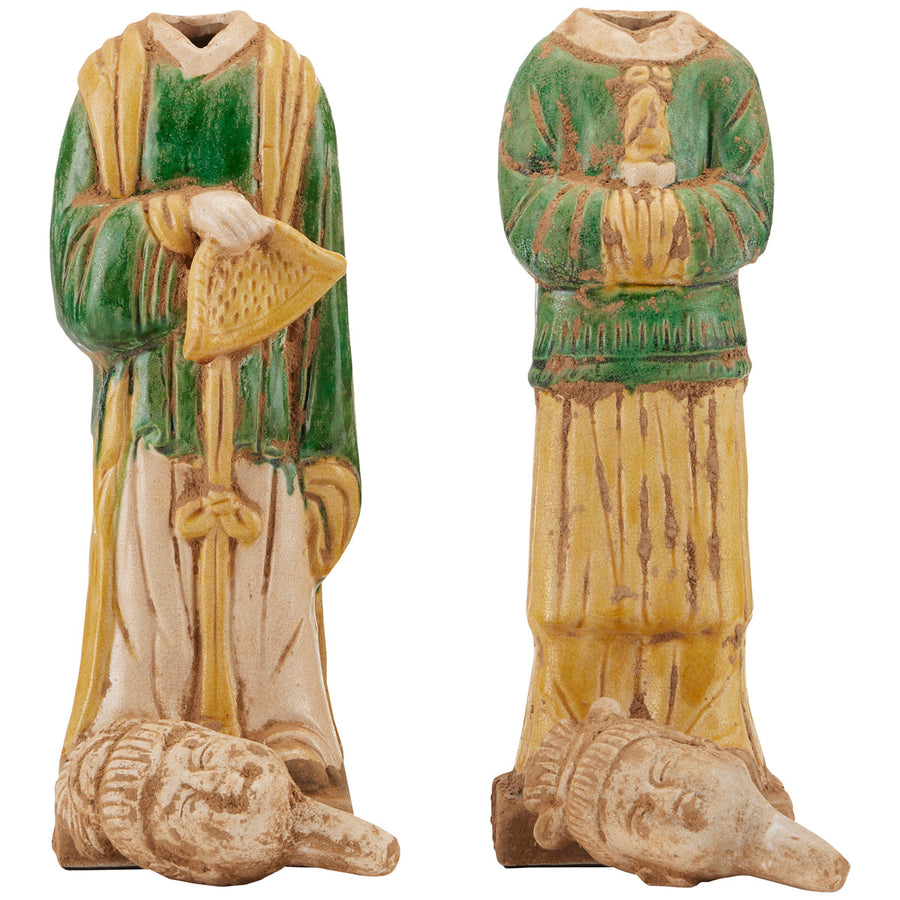 Currey and Company Tang Dynasty Palace Servants, Set of 2