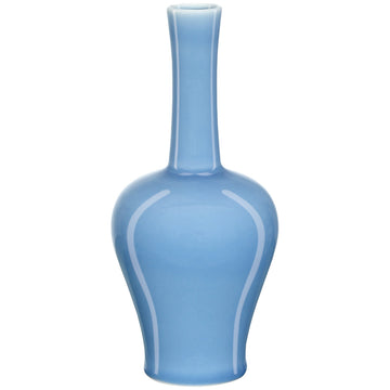 Currey and Company Sky Blue Straight Neck Vase