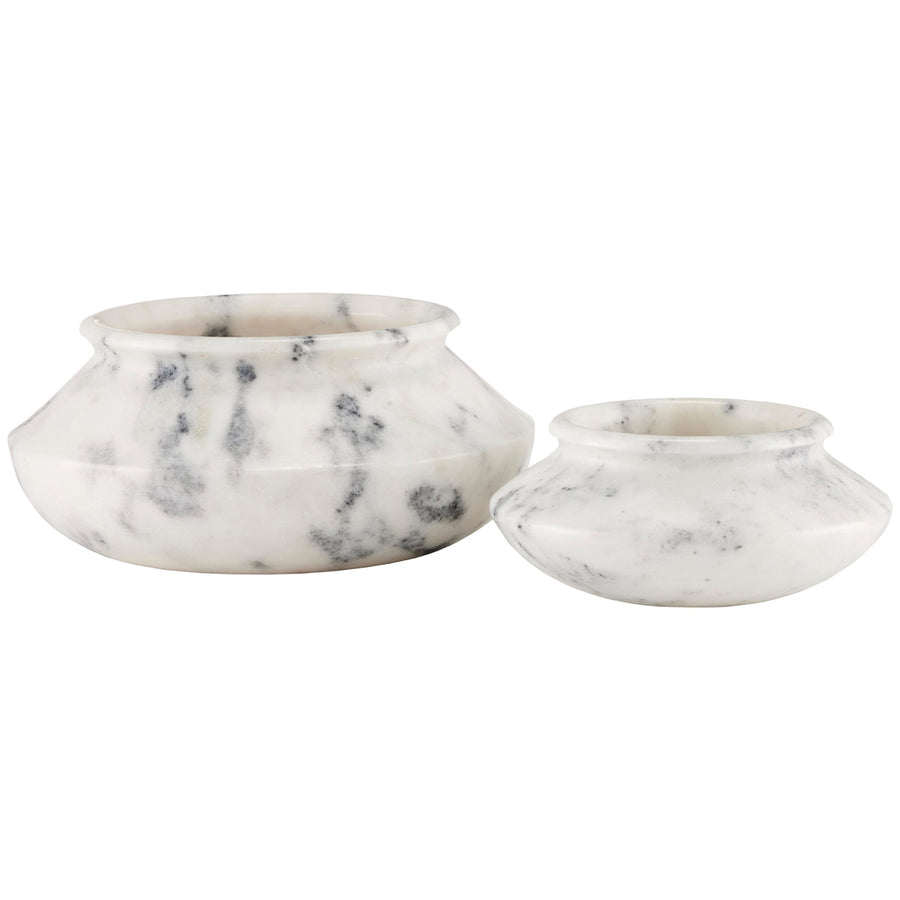 Currey and Company Punto Small White Marble Bowl