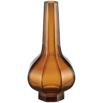 Currey and Company Amber and Gold Peking Stem Vase