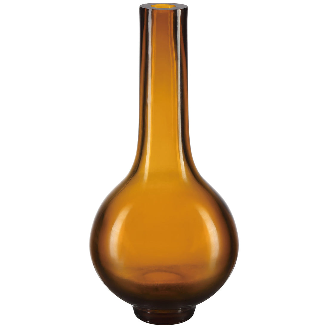 Currey and Company Amber and Gold Peking Long Neck Vase