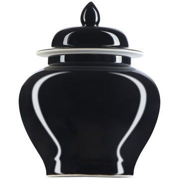 Currey and Company Imperial Black Small Temple Jar