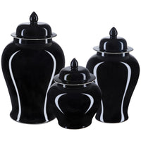 Currey and Company Imperial Black Medium Temple Jar