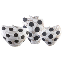 Currey and Company Dots Small White and Black Bowl