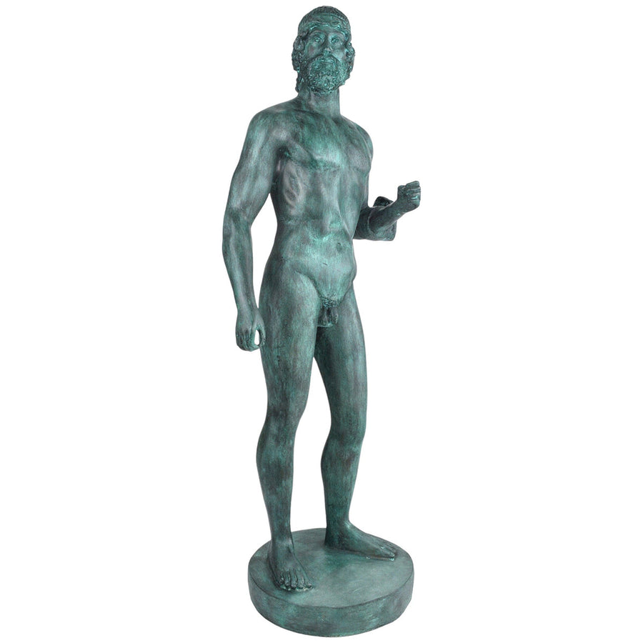 Currey and Company Standing Greek Warrior Bronze Sculpture