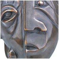Currey and Company Cubist Head Bronze Sculpture
