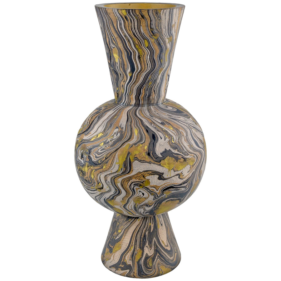 Currey and Company Brown Marbleized Round Vase