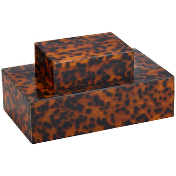 Currey and Company Faux Tortoise Box, 2-Piece Set
