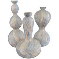 Currey and Company Calm Sea Marbleized Vase, 3-Piece Set