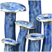 Currey and Company Wild Blue Mushrooms Sculpture, 3-Piece Set