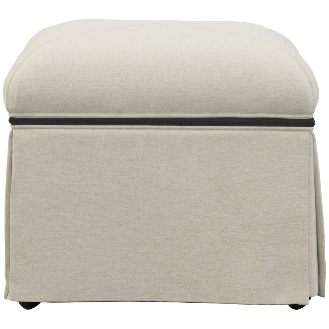 Hickory White Ottoman with Casters