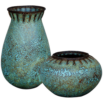 Uttermost Bisbee Turquoise Vases, 2-Piece Set