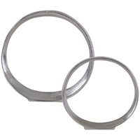 Uttermost Orbits Nickel Ring Sculptures, 2-Piece Set