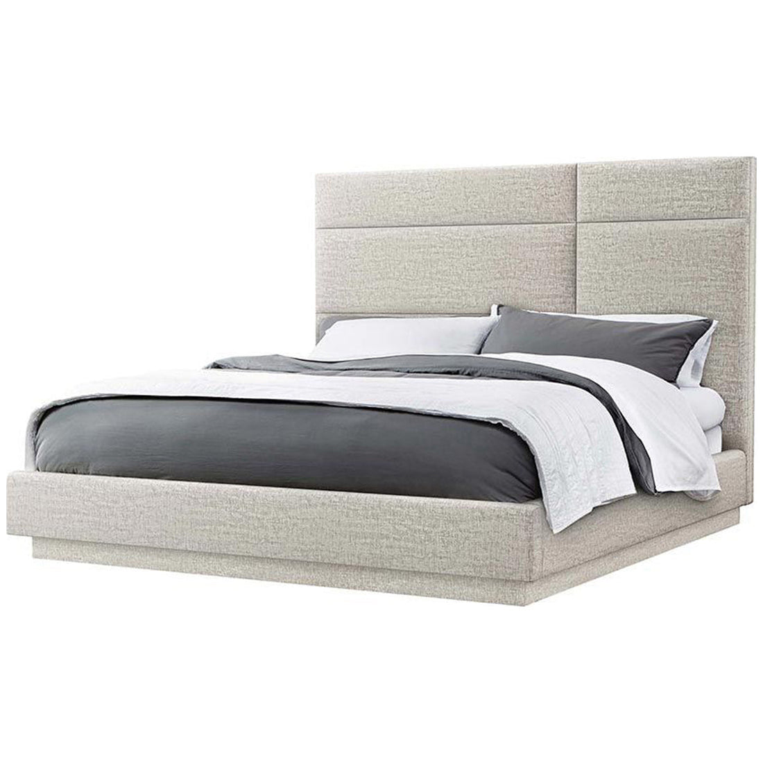 Interlude Home Quadrant Paseo Linen Bed - Storm