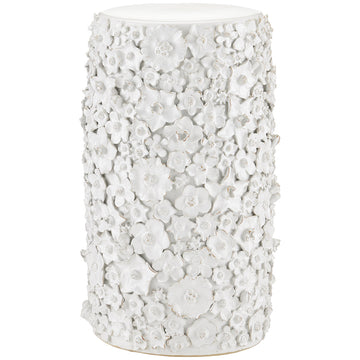 Currey and Company Jessamine White Accent Table