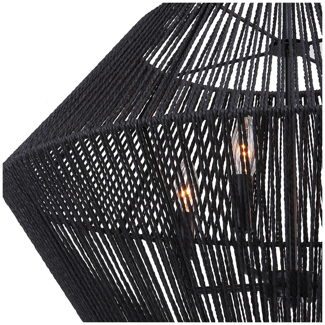 Uttermost Suva 4-Light Black Rope Pendant