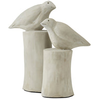 Currey and Company Concrete Birds Sculpture, 2-Piece Set