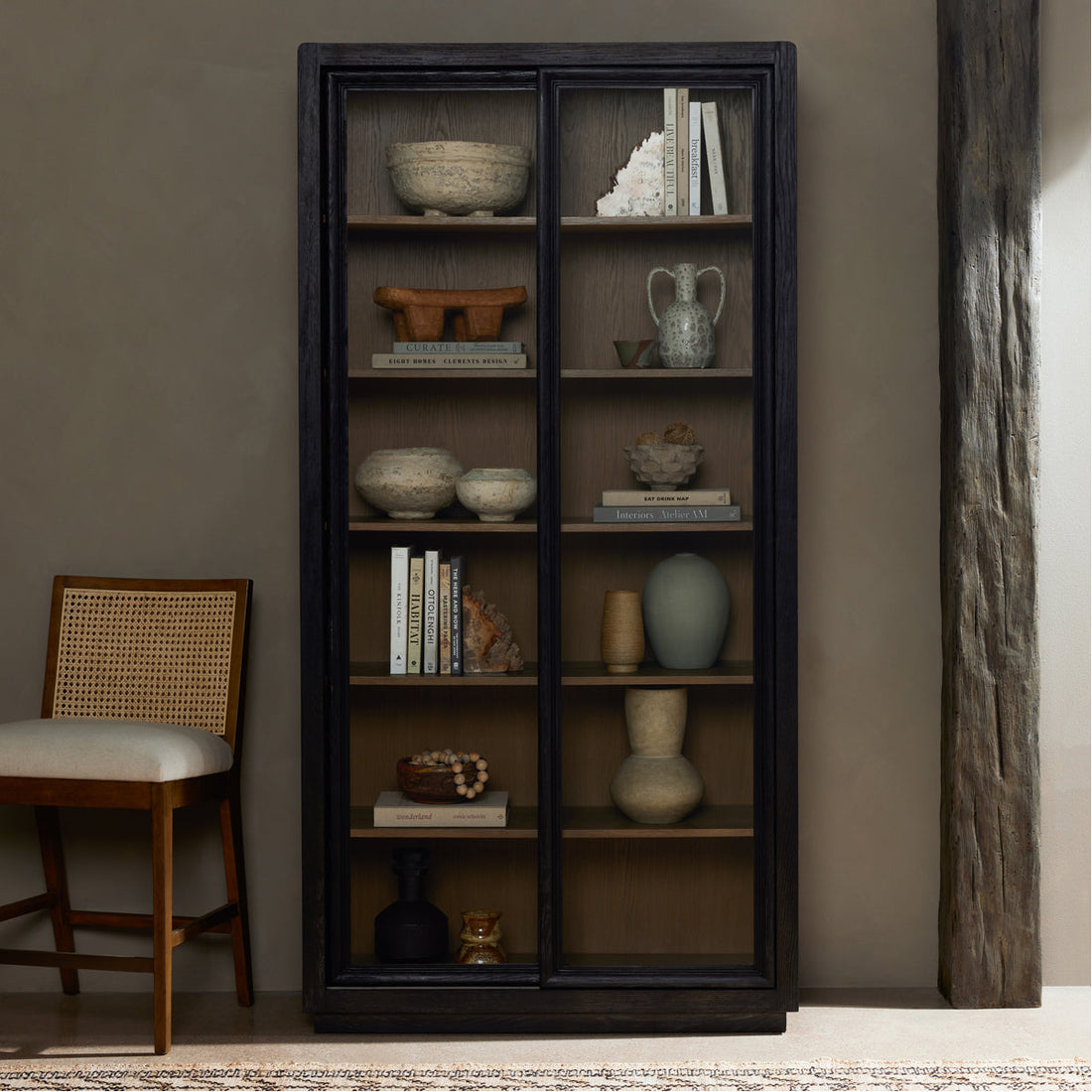 Four Hands Collins Normand Cabinet - Distressed Black