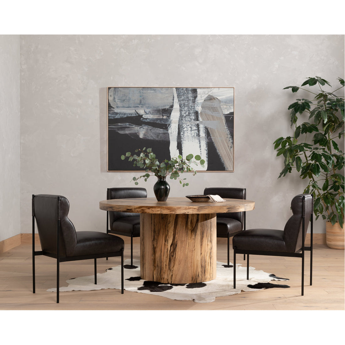 Four Hands Wesson Hudson Round Dining Table - Spalted Primavera