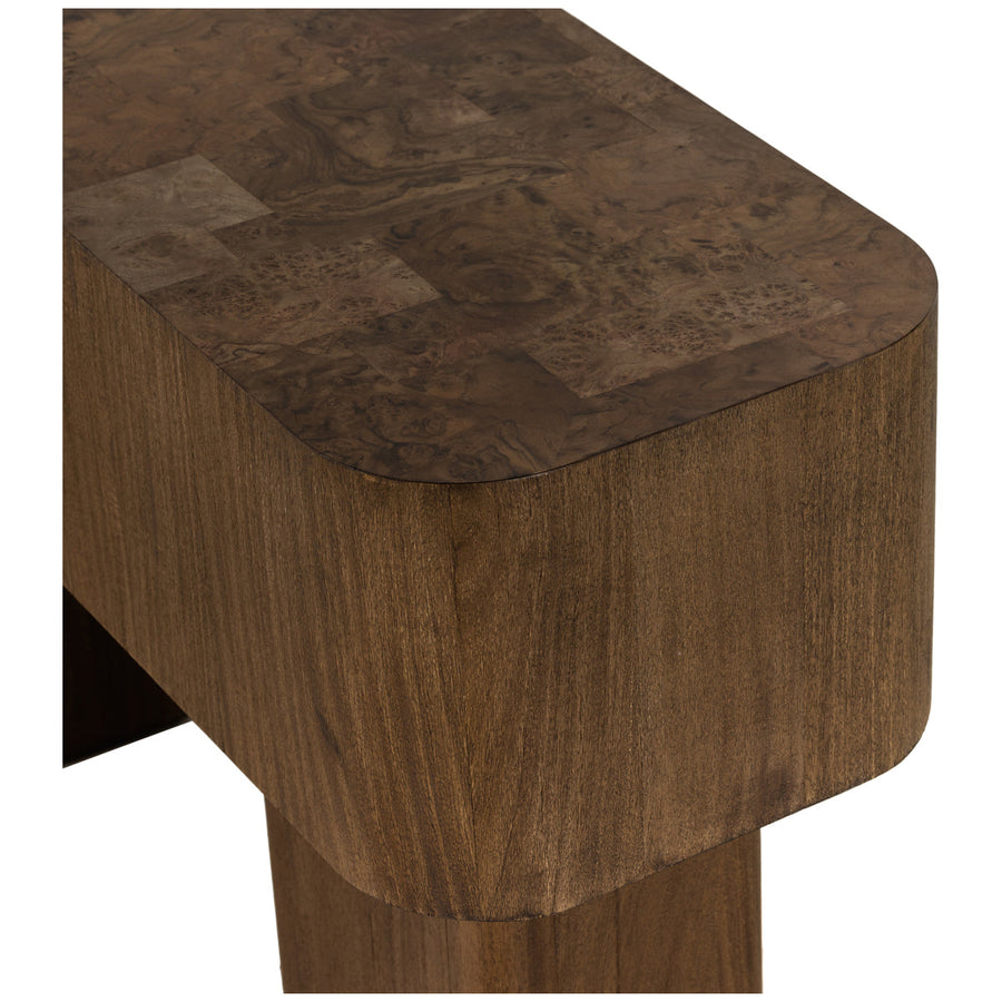 Four Hands Wesson Blanco Console Table - Warm Umber Burl