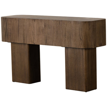 Four Hands Wesson Blanco Console Table - Warm Umber Burl