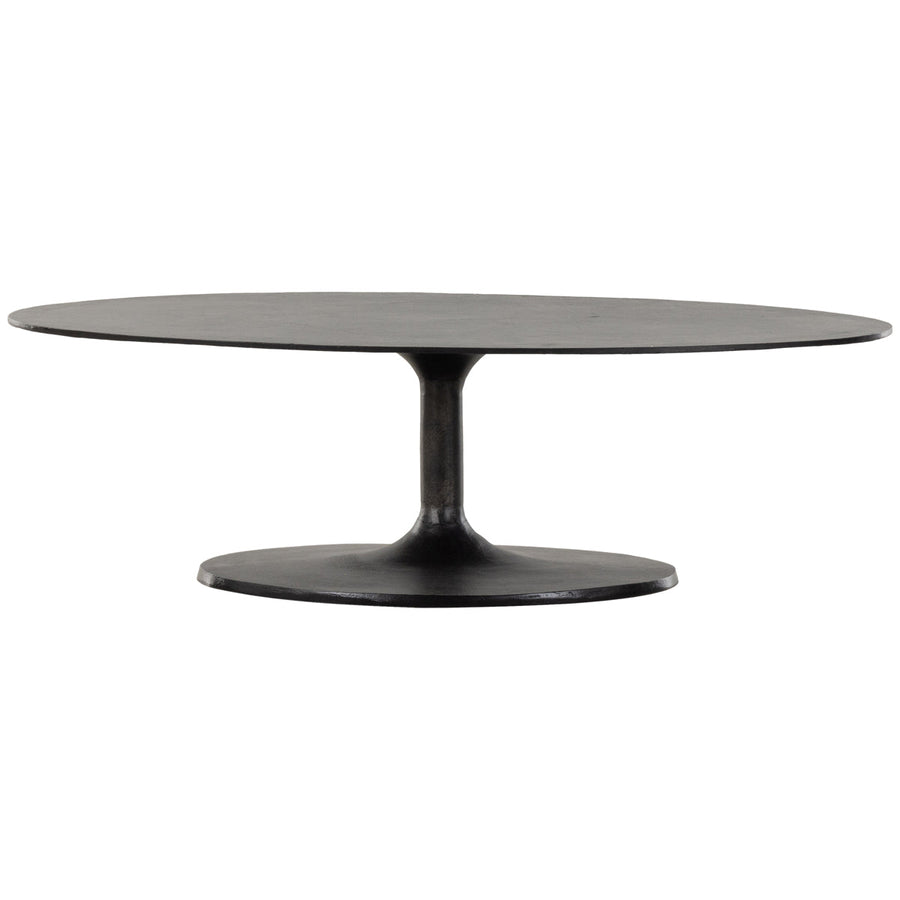 Four Hands Marlow Simone Oval Coffee Table - Raw Black