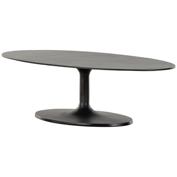 Four Hands Marlow Simone Oval Coffee Table - Raw Black