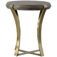 Uttermost Unite Brass Leg Wood Side Table