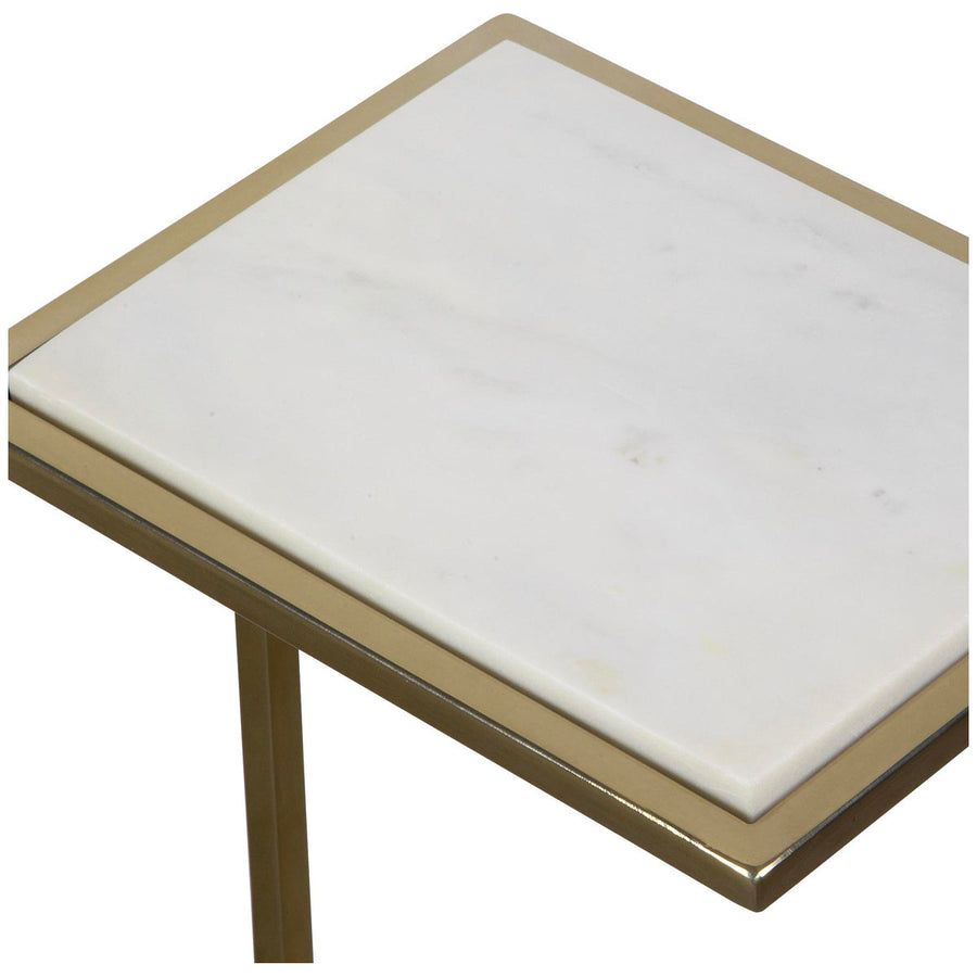 Uttermost Elevate White Marble Drink Table