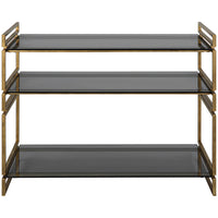 Uttermost Stacked Up Gray Glass Console Table