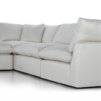 Four Hands Centrale Stevie 4-Piece Ivory Sectional with Ottoman