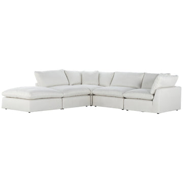 Four Hands Centrale Stevie 4-Piece Ivory Sectional with Ottoman
